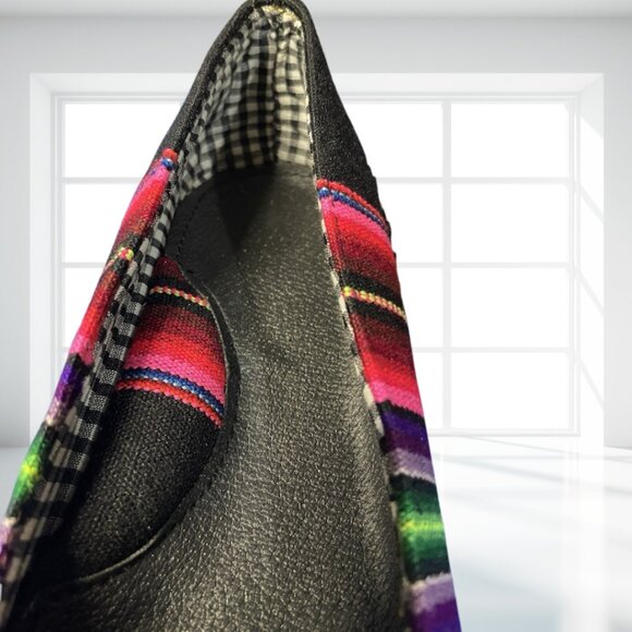 Moleca Bohemian Striped Multicolor Ballet Flats Comfort Shoes Brazil Size 35 - Picture 7 of 14